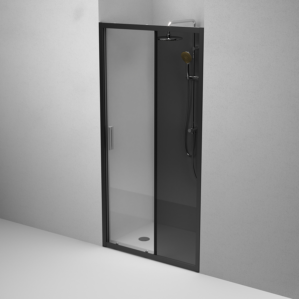 Душевая дверь Am.Pm Gem 100x195 прозрачное/тонированное стекло, черный