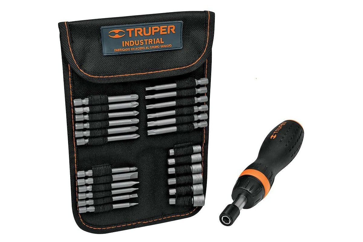 Отвертка с трещоткой и битами Truper JDM-26 18219
