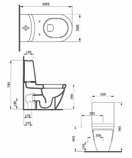 Унитаз-компакт Bocchi Taormina 1017-001-0129 / 1018-001-0120 с микролифтом, белый