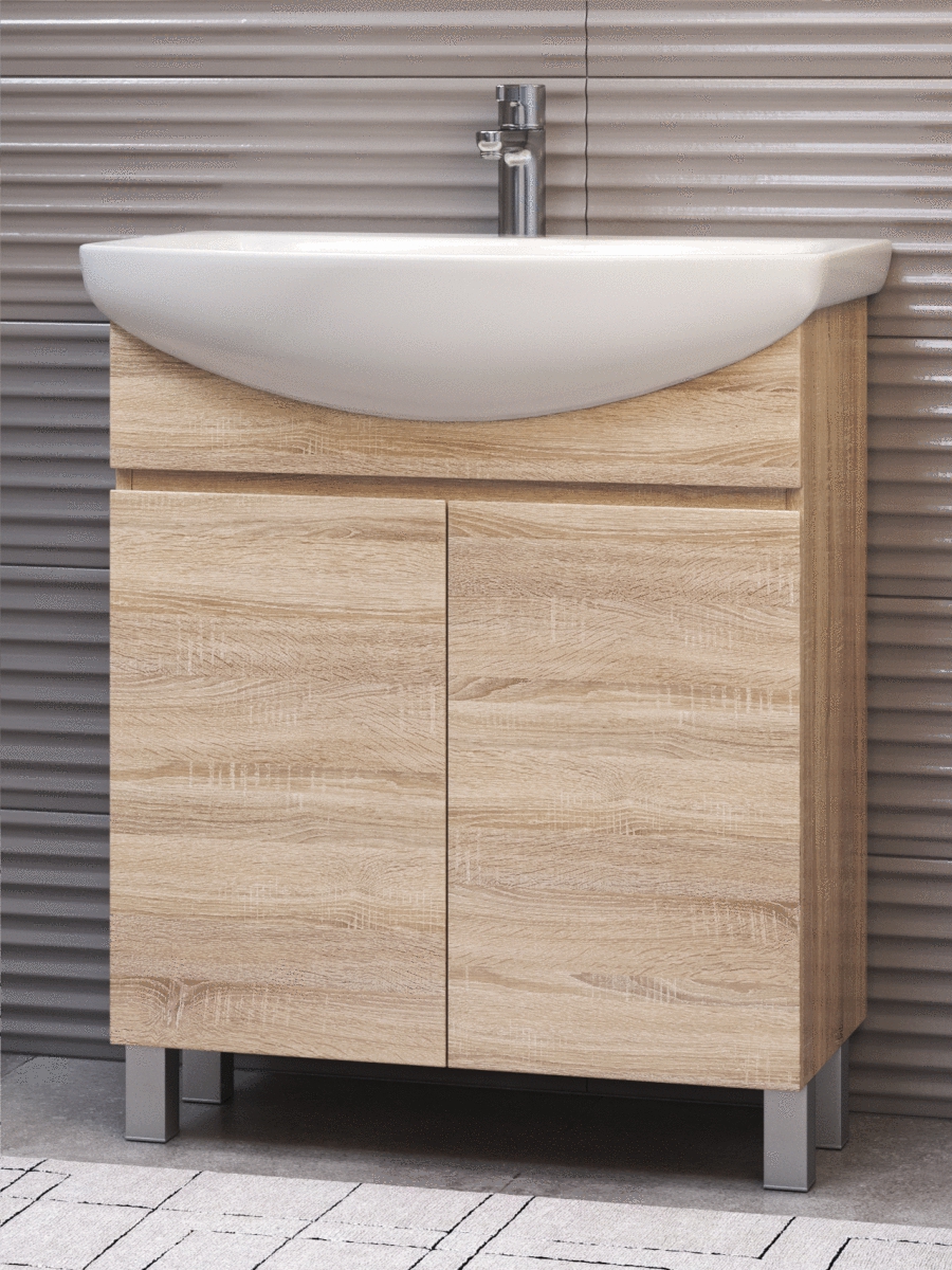 Тумба с раковиной Vigo Wing 70 см напольная, с полкой