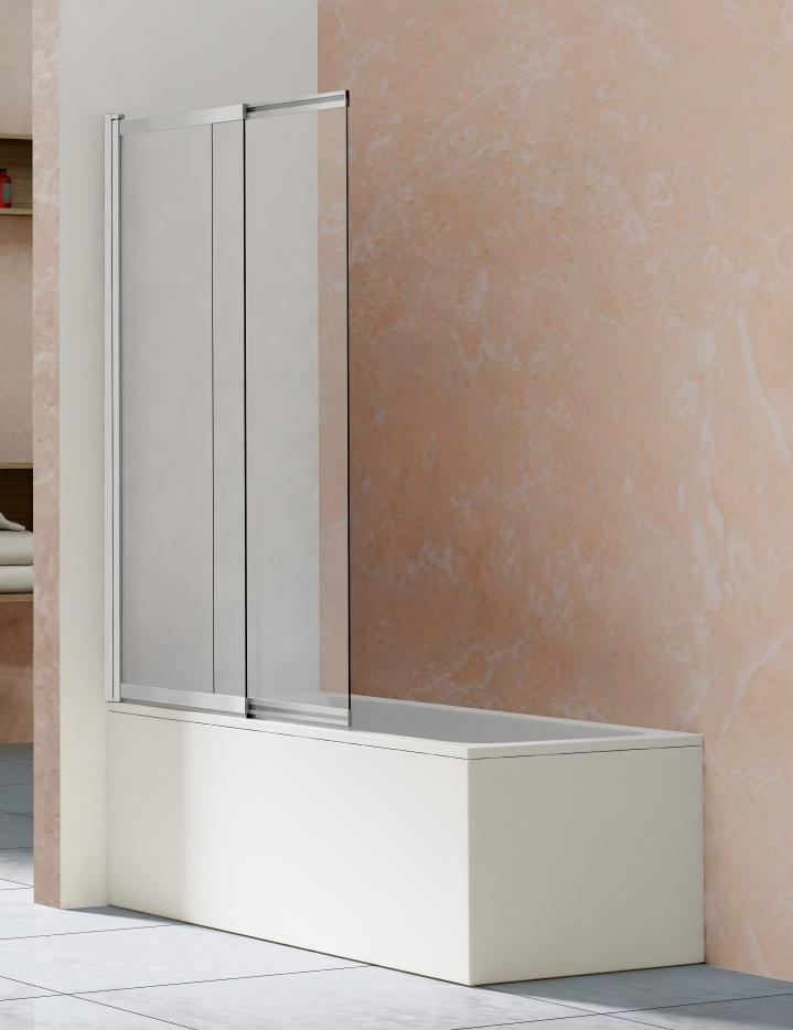 Шторка для ванны Vincea VSB-1E100CLBN 100x145 брашированный никель, прозрачное