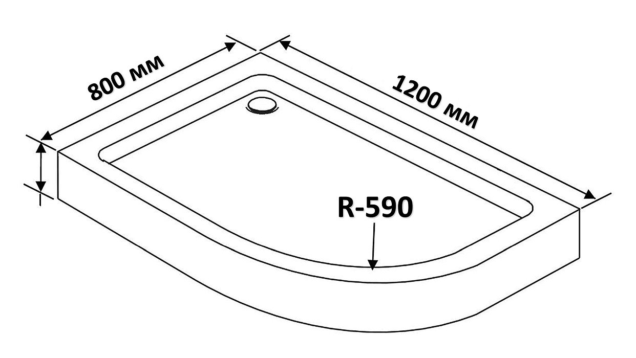 Поддон для душа Rush Fiji FI-A812-L 120x80 асимметричный, L