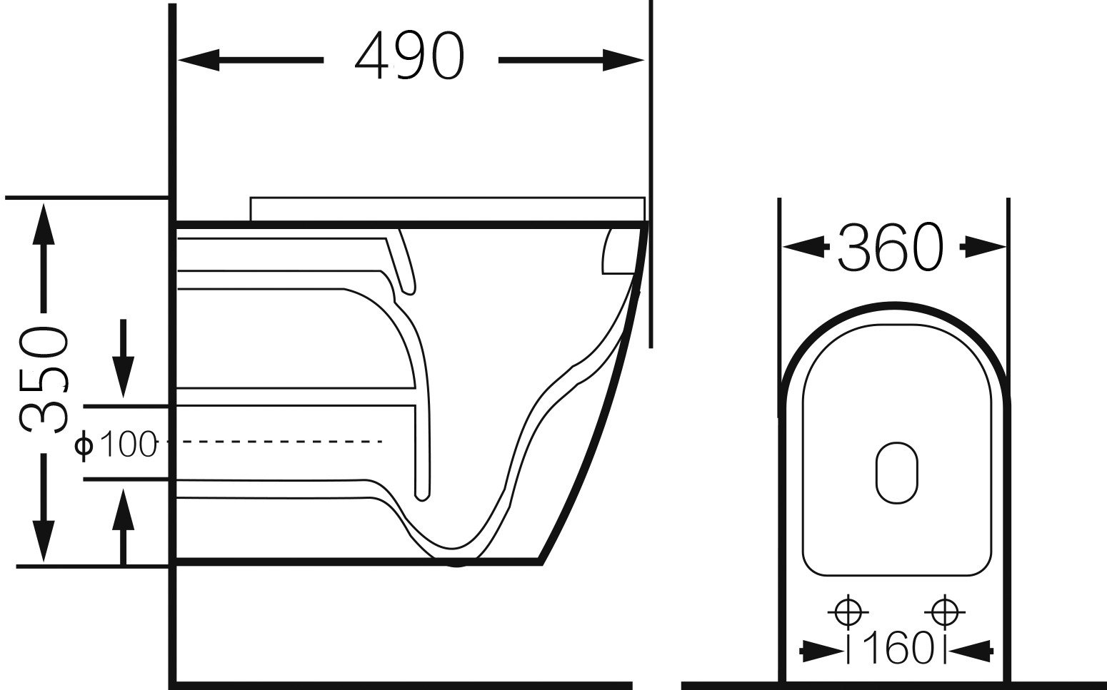 Подвесной унитаз Grossman Color GR-4455SWS 49x36x35 белый/серебро