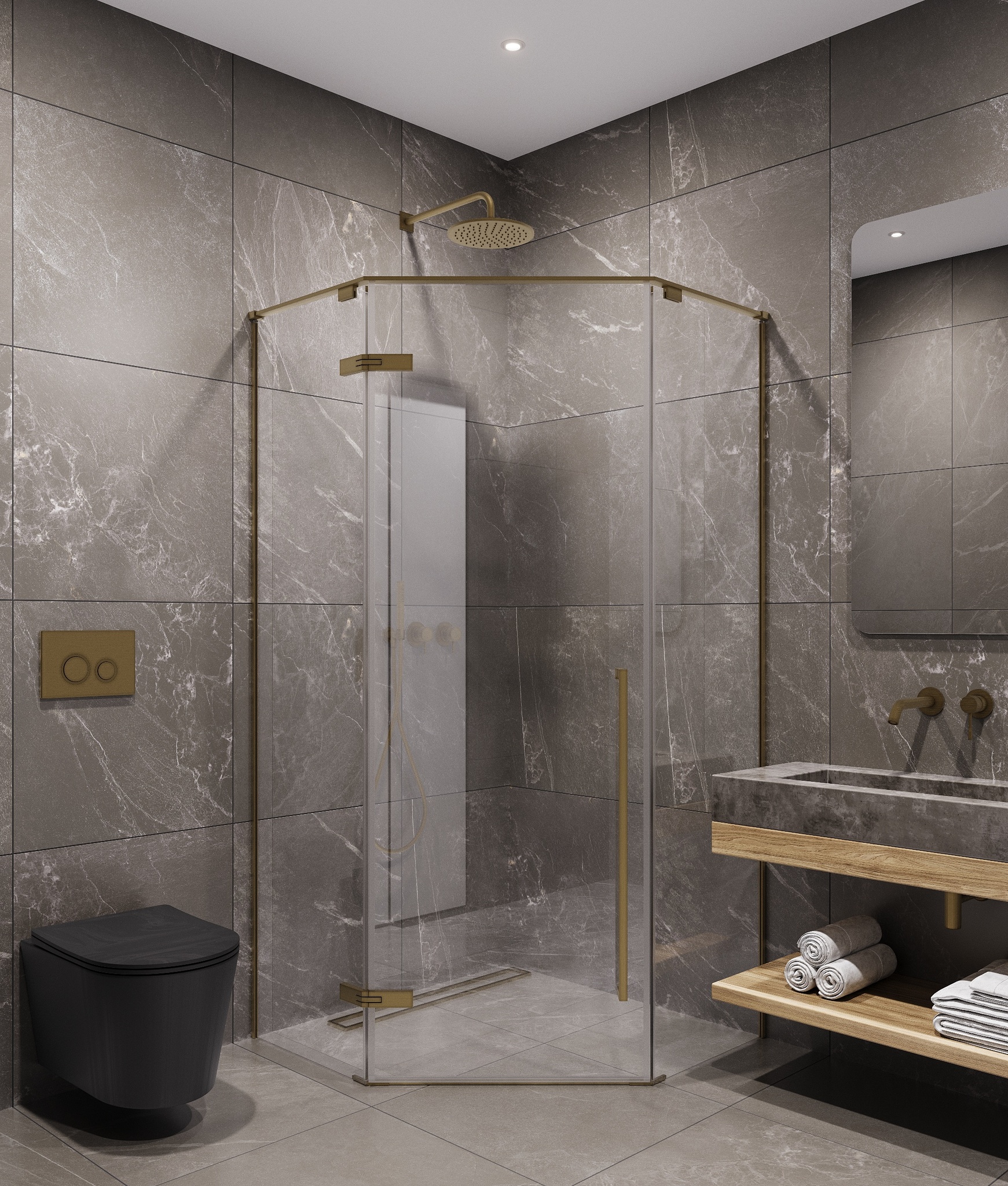 Душевой уголок Timo TTSSP-90/17C-8 90x90 прозрачный, матовое золото