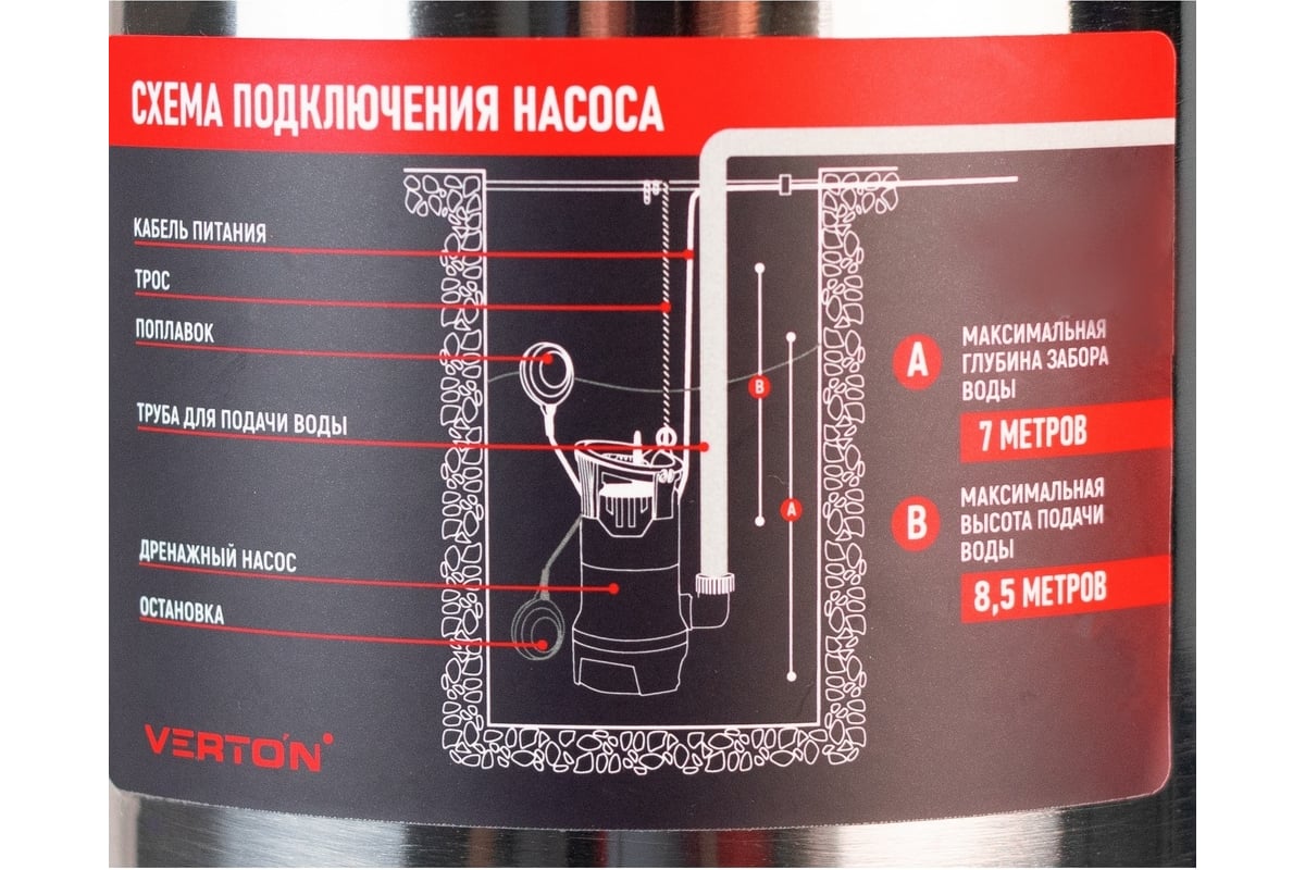 Дренажный насос для грязной воды Verton AQUA DP900/35SE 01.14140.14163