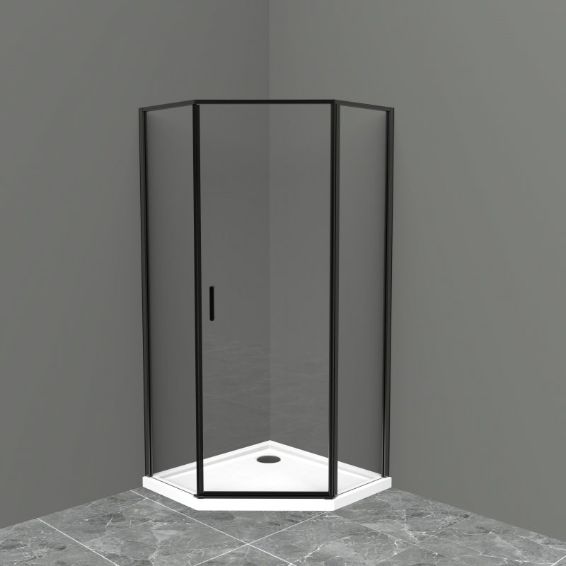 Душевой уголок BelBagno UNO-195-P-1-90-C-NERO 90x90 прозрачный, черный