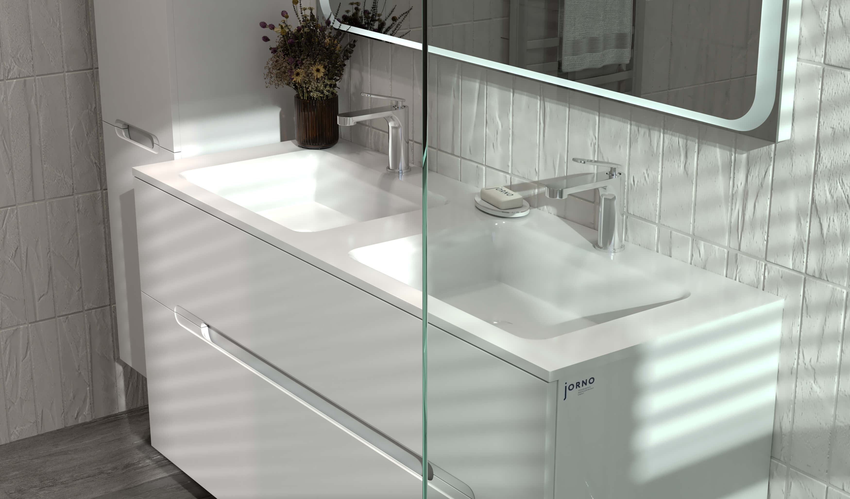 Тумба с раковиной Jorno Modul 120 см, белый