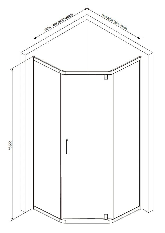 Душевой уголок Am.Pm Gem W90G-405-090MT 90x90 прозрачный, хром матовый