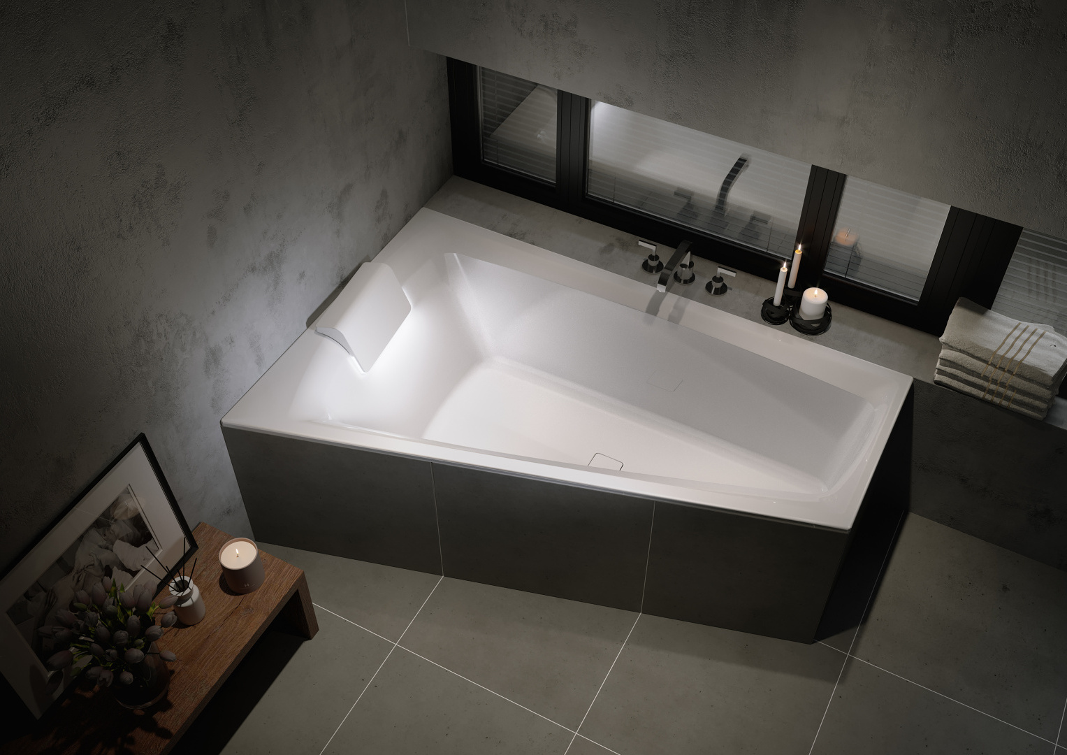 Акриловая ванна Riho Still Smart 170x110 с подсветкой, R