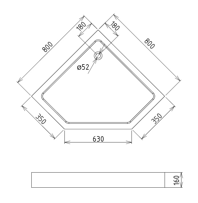 Поддон для душа Gemy ST09T 80x80