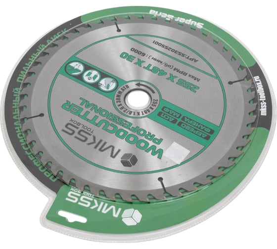 Диск пильный по дереву MKSS Toolbox Woodcutter Professional SS3025 255x48Тх1.8/2.6x30 мм SS30255001