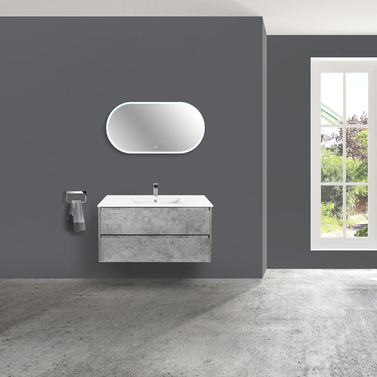 Мебель для ванной Vincea Gio 100 см C.Beton