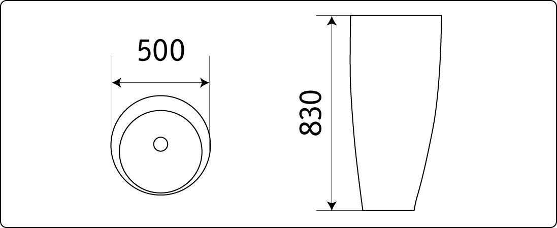 Раковина CeramaLux NB-133В 50 см черный