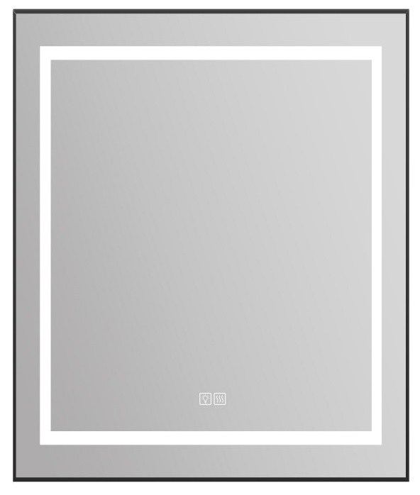 Зеркало BelBagno SPC-KRAFT-685-885-TCH-WARM-NERO 70x90 см антипар, черный в алюминиевой раме