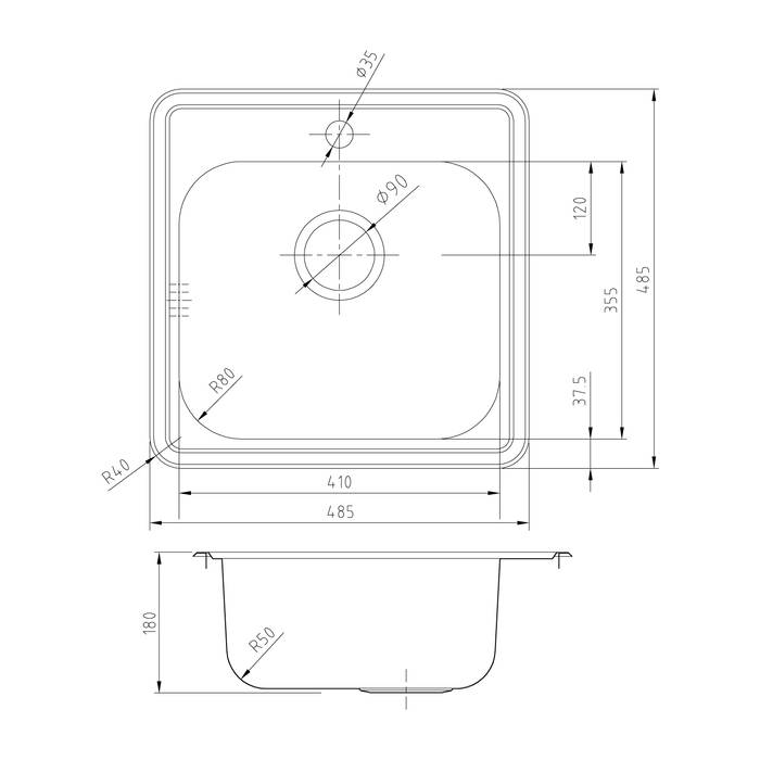 Кухонная мойка Iddis Strit STR48S0i77 48.5 см шелк