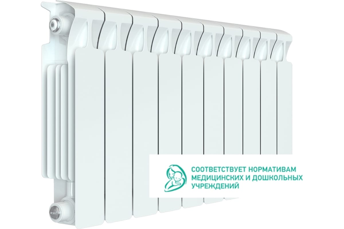 Биметаллический радиатор Rifar MONOLIT 350 10 секций, боковое подключение RG008M0Q7PKBHH
