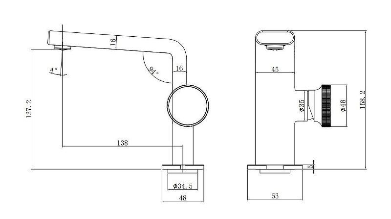 Смеситель для раковины Black&White Gravity GF-7207-С хром
