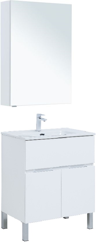 Мебель для ванной Aquanet Алвита New 70 см 1 ящик, 2 дверцы белый матовый