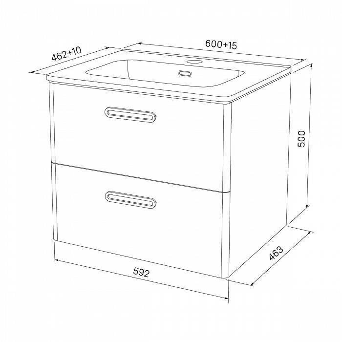 Тумба с раковиной Iddis Brick 60 см подвесная BRI60W0i95K, белый