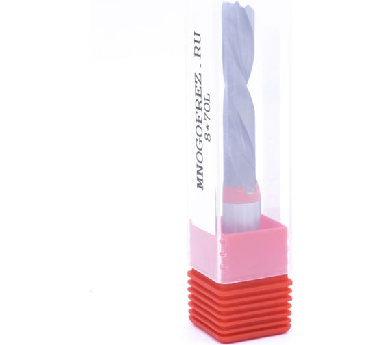 Сверло присадочное монолитное глухое KJ1-10210L (8х70 мм; хв-к 10 мм; левое вращение) МНОГОФРЕЗ 6667