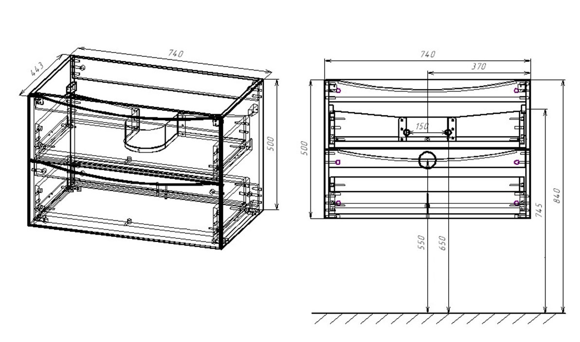 Мебель для ванной Vincea Mia 75 см (под раковину VCB-3M750) V.Oak