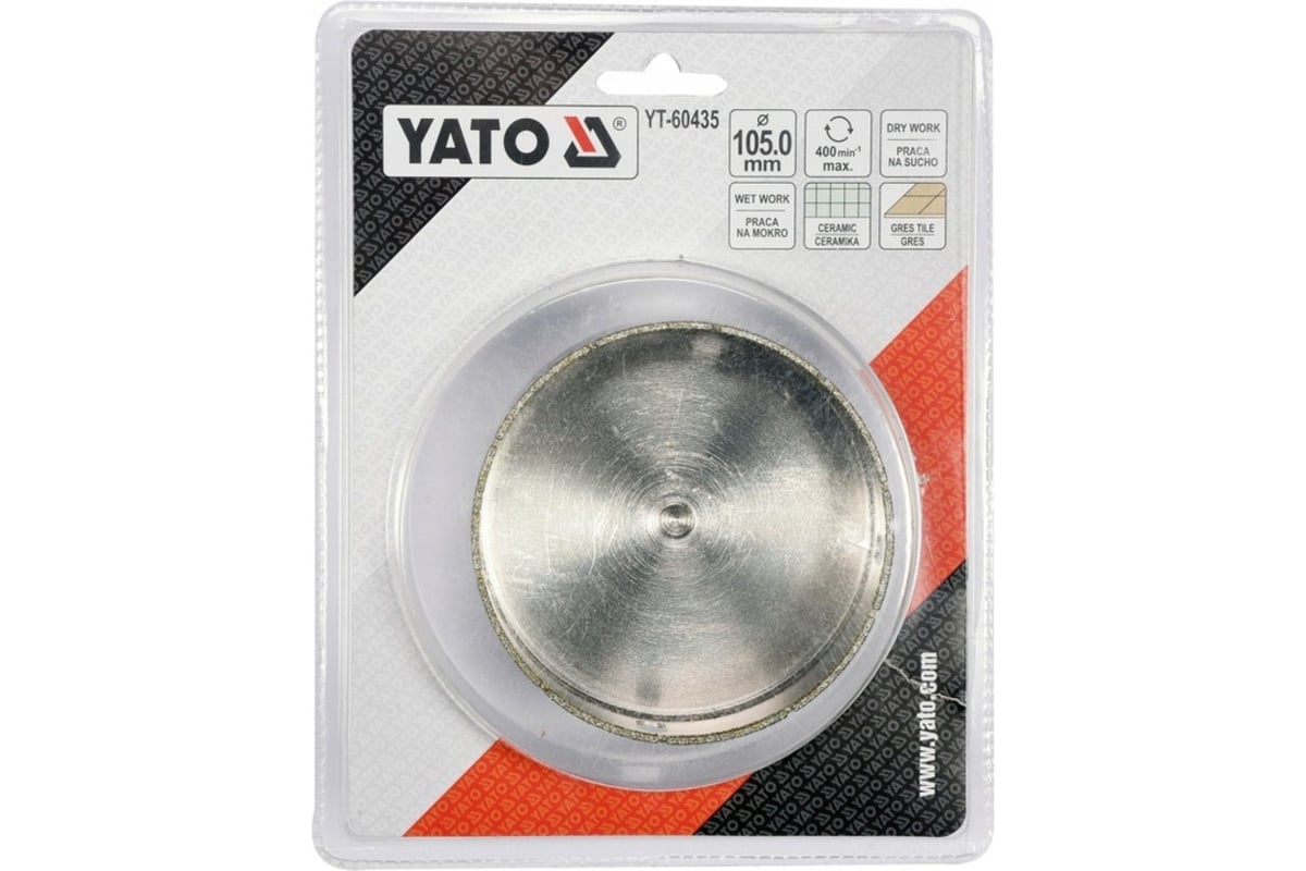 Сверло алмазное по керамограниту 105 мм Yato YT-60435