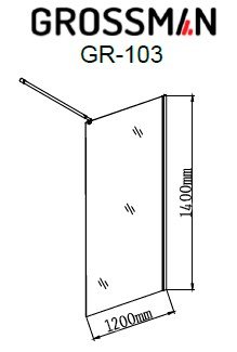 Шторка для ванны Grossman GR-103 120х140 прозрачное