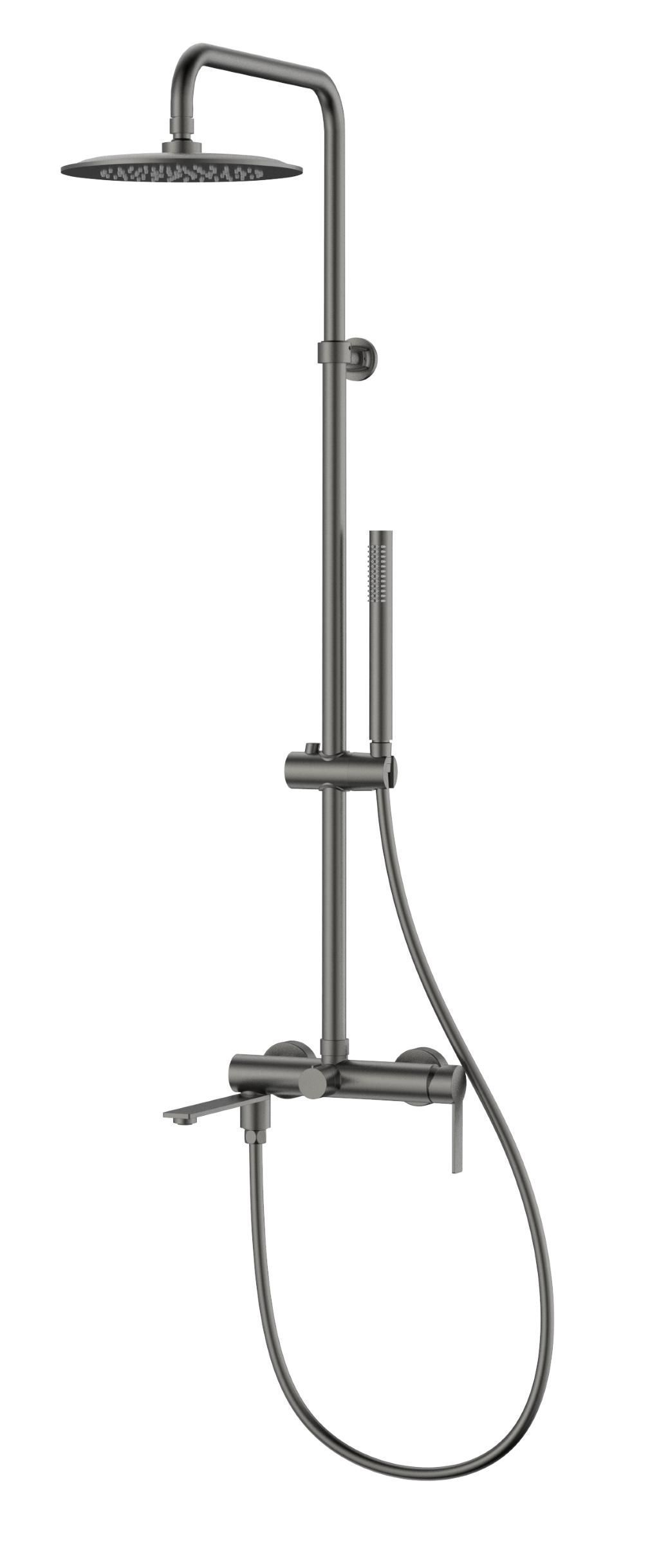 Душевая стойка Vincea Линеа (Linea) VSFS-4LN1GM вороненая сталь