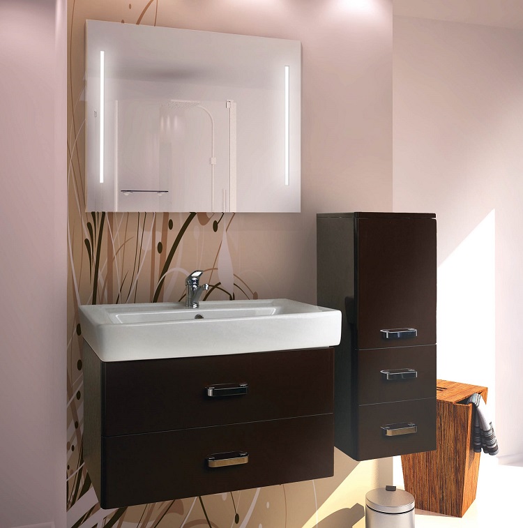 Мебель для ванной Акватон Америна 80 см, темно-коричневый