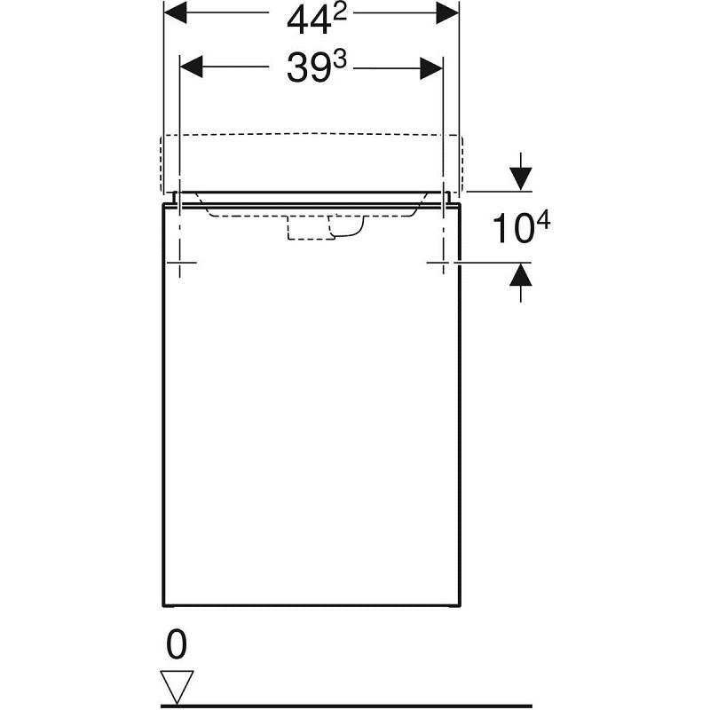 Тумба с раковиной Geberit Smyle Square 45 см, правая, песчаный глянец