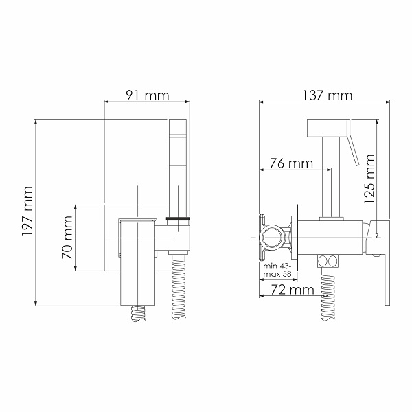 Смеситель WasserKRAFT A71138 с гигиеническим душем, хром