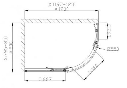 Поддон для душа Grossman Pragma PR-120L 120x80 асимметричный, левый