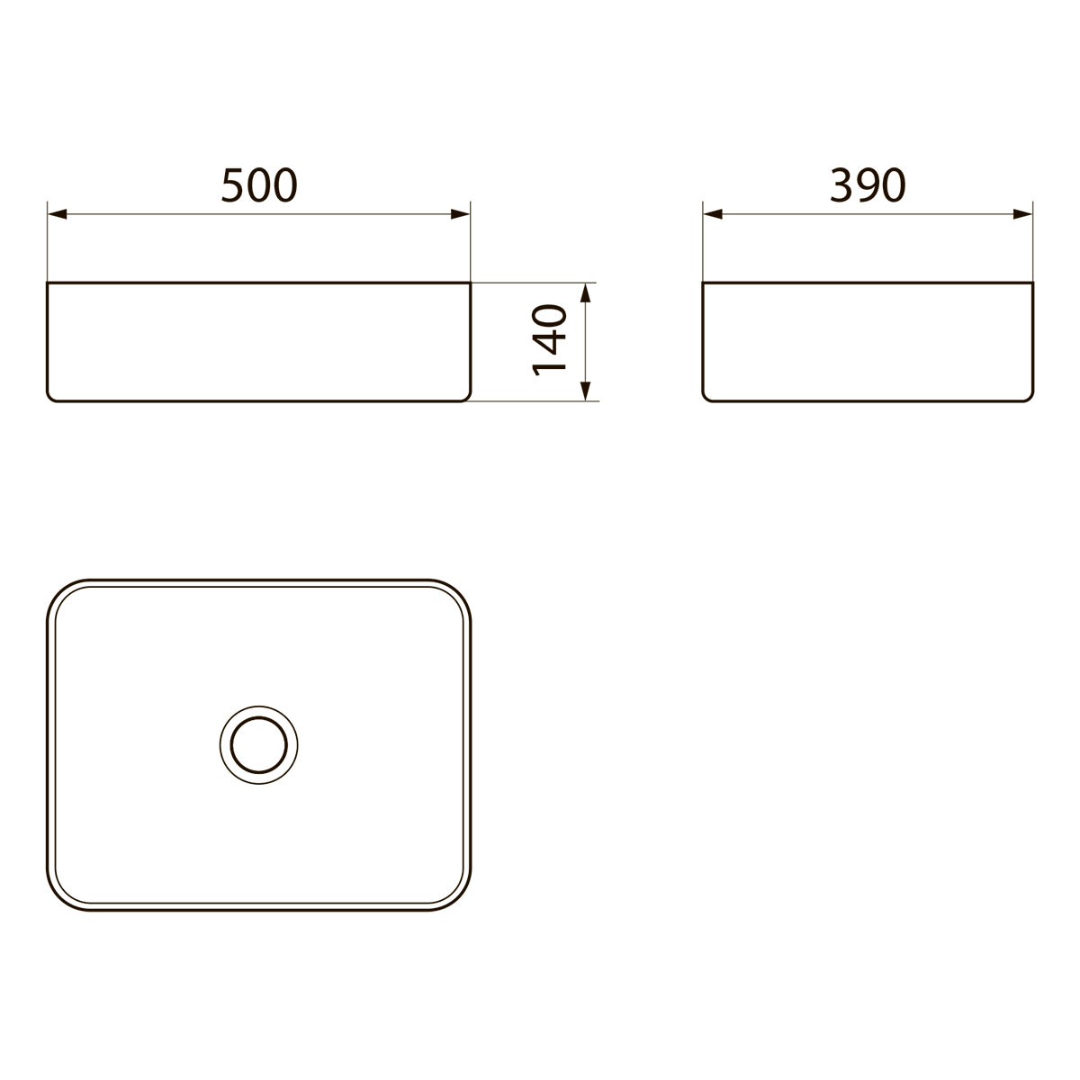 Раковина Point Меркурий PN43832BM 50 см матовый черный