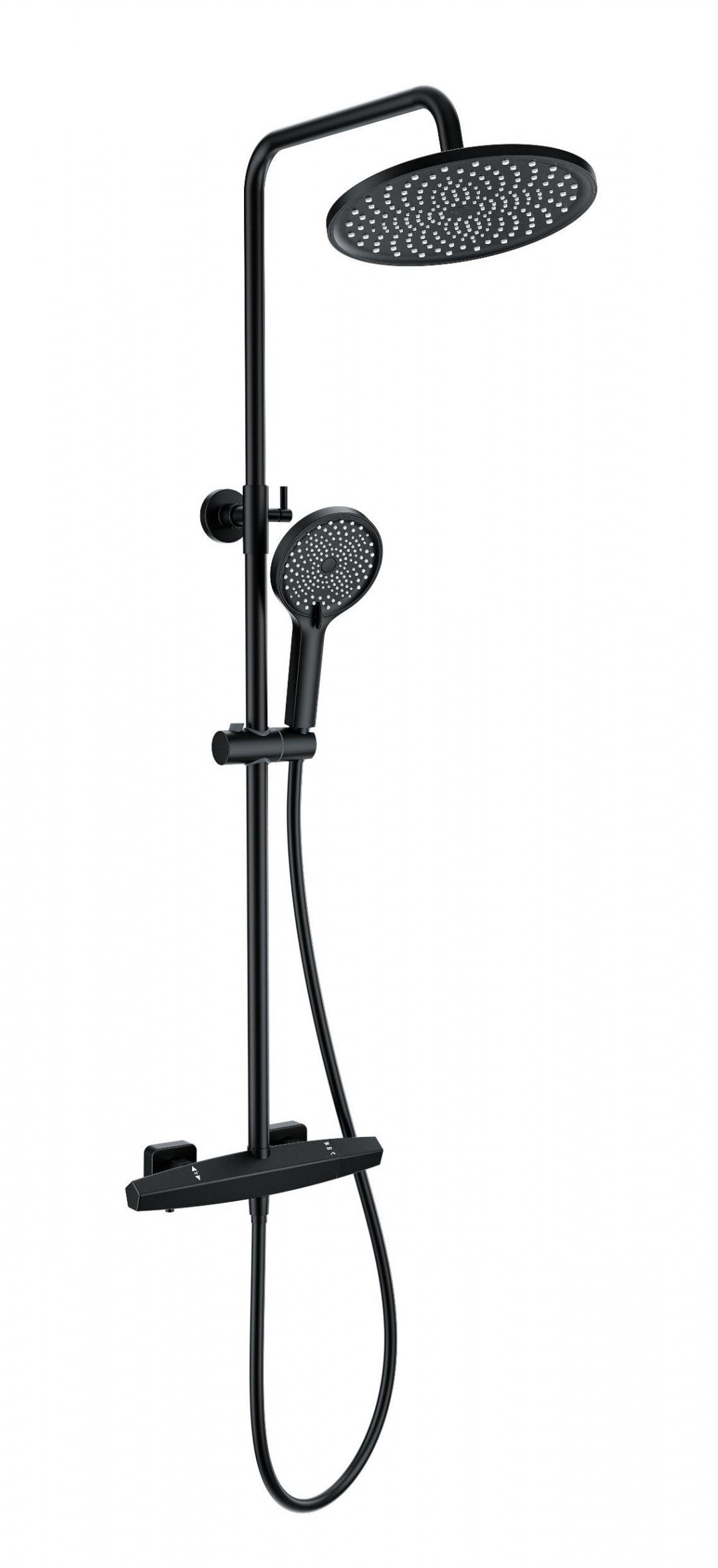 Душевая стойка Wonzon&Woghand Neo WW-B3045-A-MB термостат, черный матовый