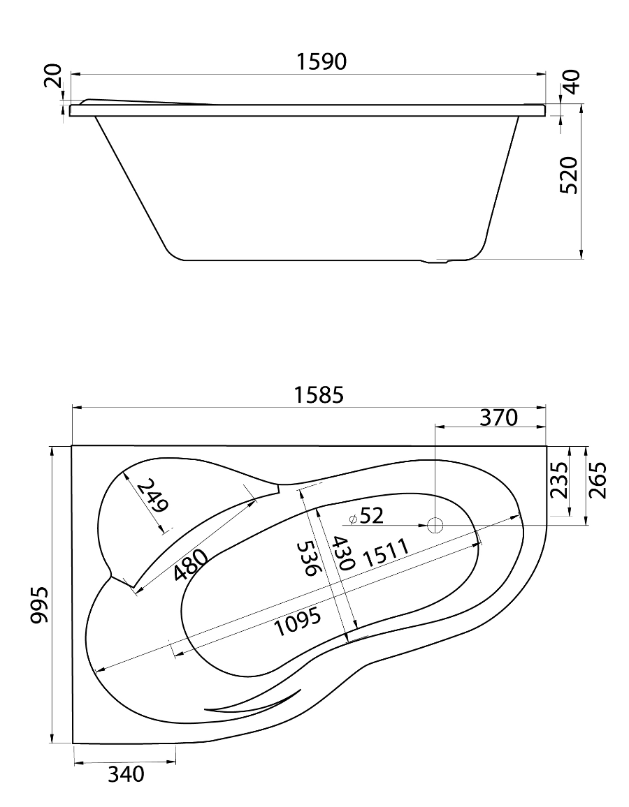 Фронтальная панель Santek Ибица XL 160x100 L