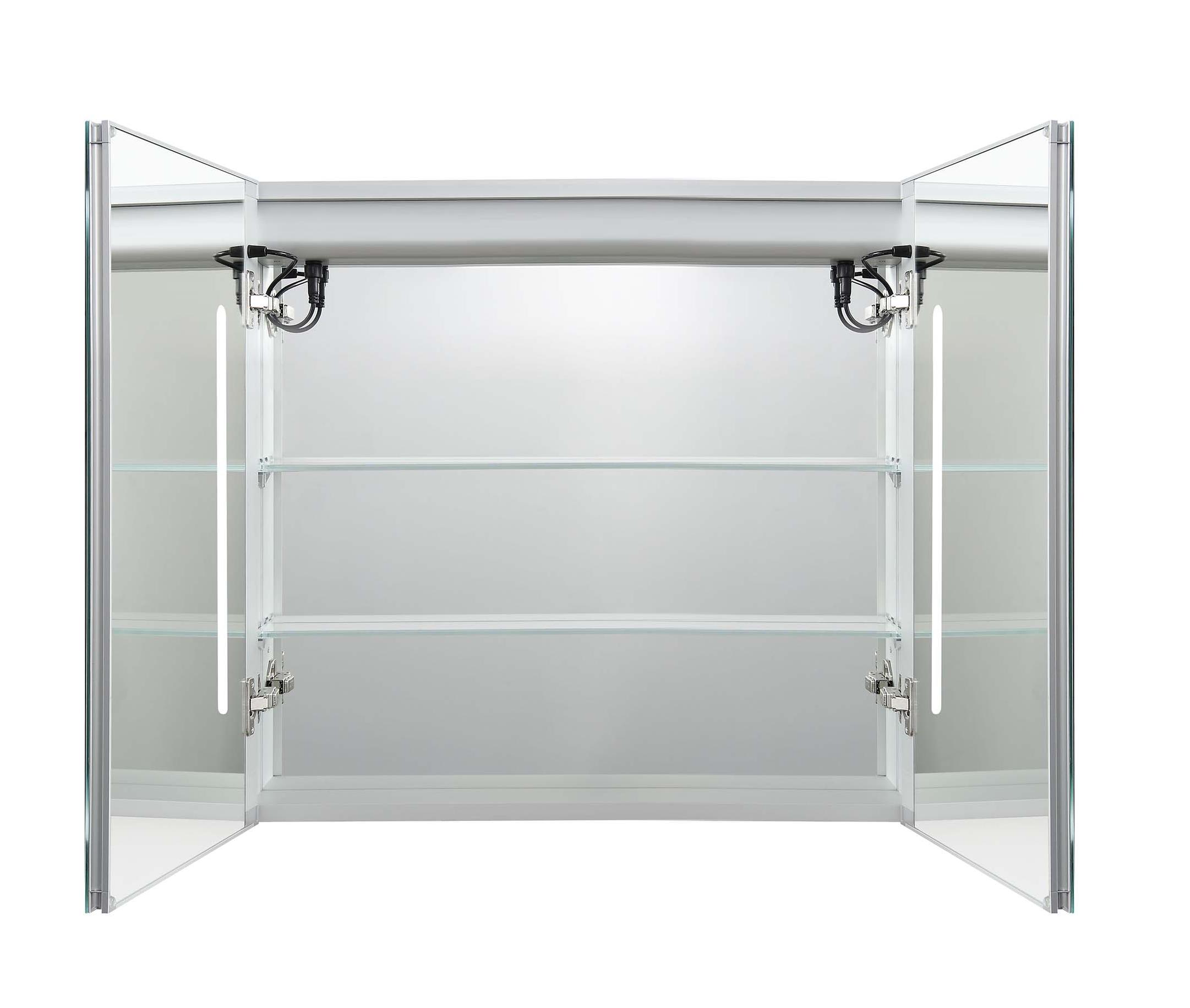 Зеркальный шкаф Aquatek 80x70 см с подсветкой, антипар, хром AQ7604-MLC