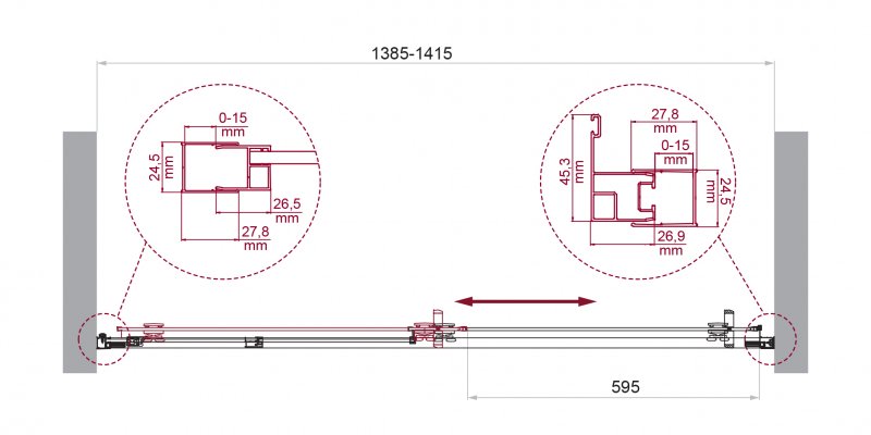 Душевая дверь BelBagno LUCE-BF-1-140-C-Cr 140x195 прозрачная, хром