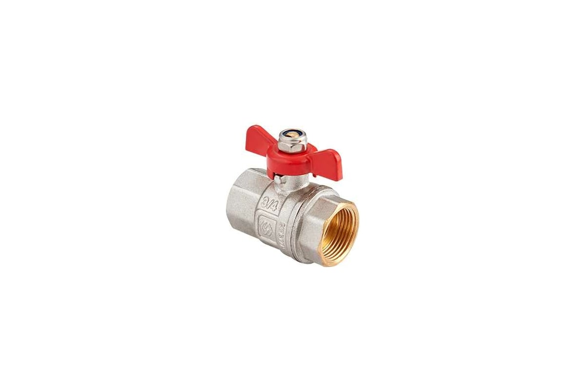 Шаровой кран MVI бабочка ДУ20, 3/4" ВН/ВН BV.513.05