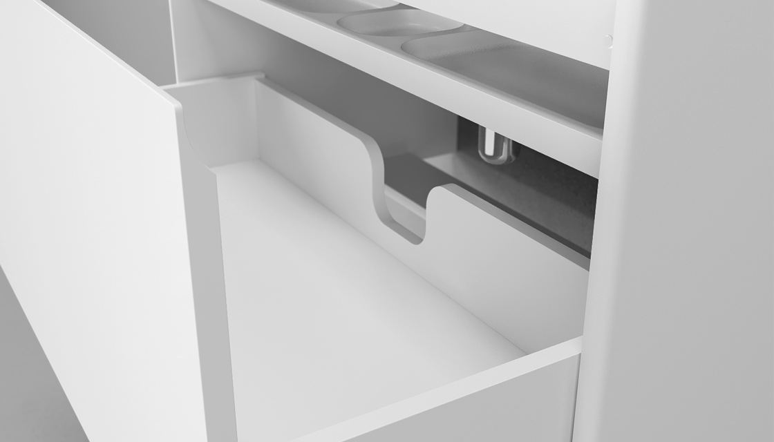 Тумба с раковиной Velvex Klaufs 80 см подвесная, 2 ящика