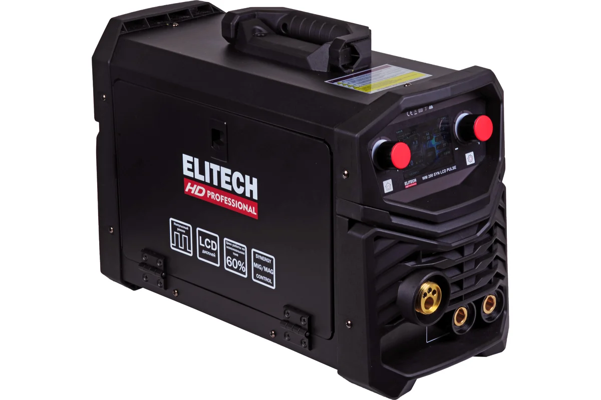 Инверторный сварочный аппарат Elitech HD WM 200 SYN LCD Pulse 204473