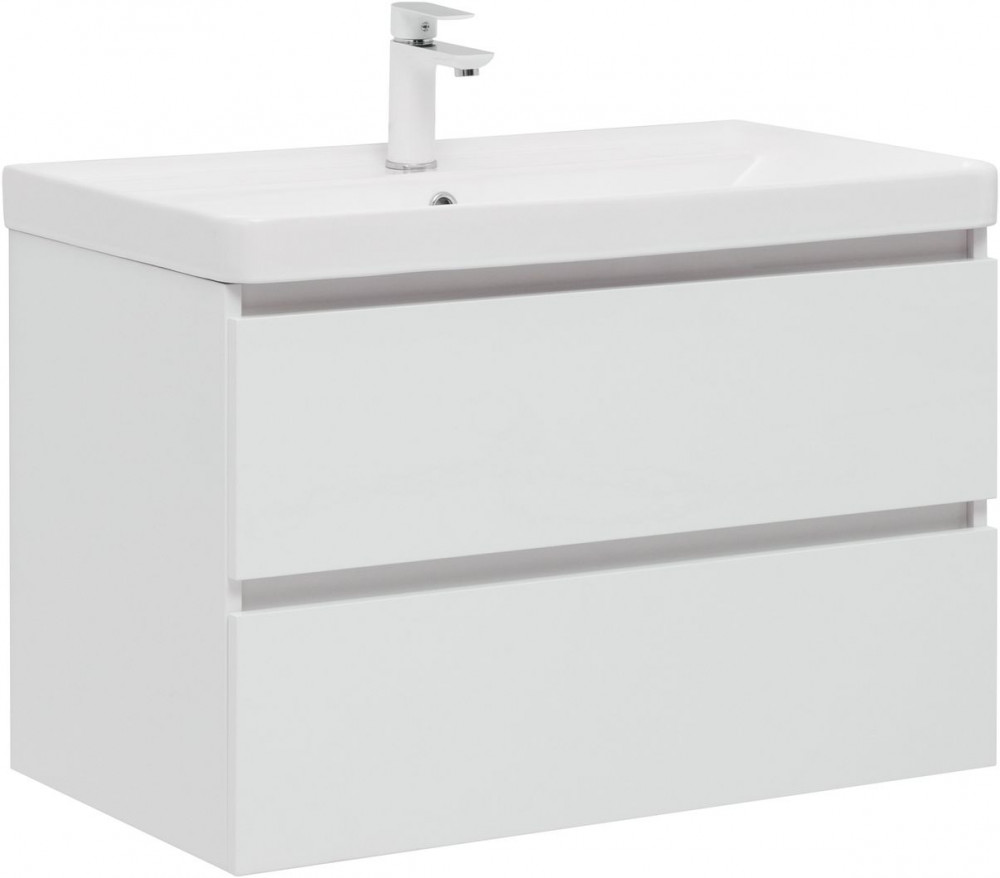 Мебель для ванной Aquanet Вега 80 см белый глянец