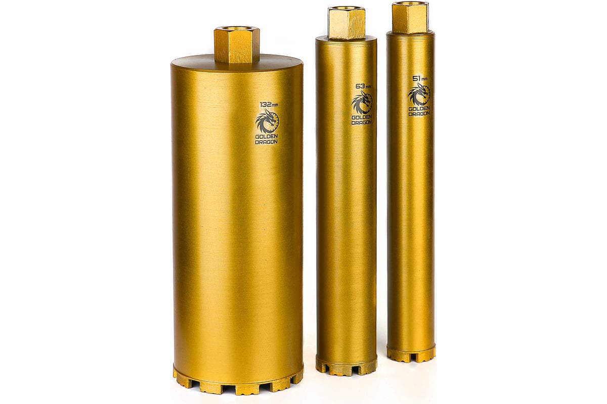 Коронка алмазная М22, 132х350 мм, по бетону GOLDEN DRAGON 132/350.M22.GD