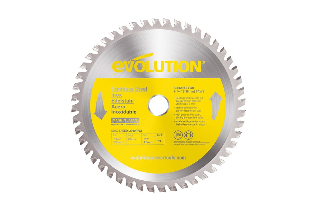 Диск по нержавеющей стали (185x20x1 мм) Evolution S185TCT-48CS