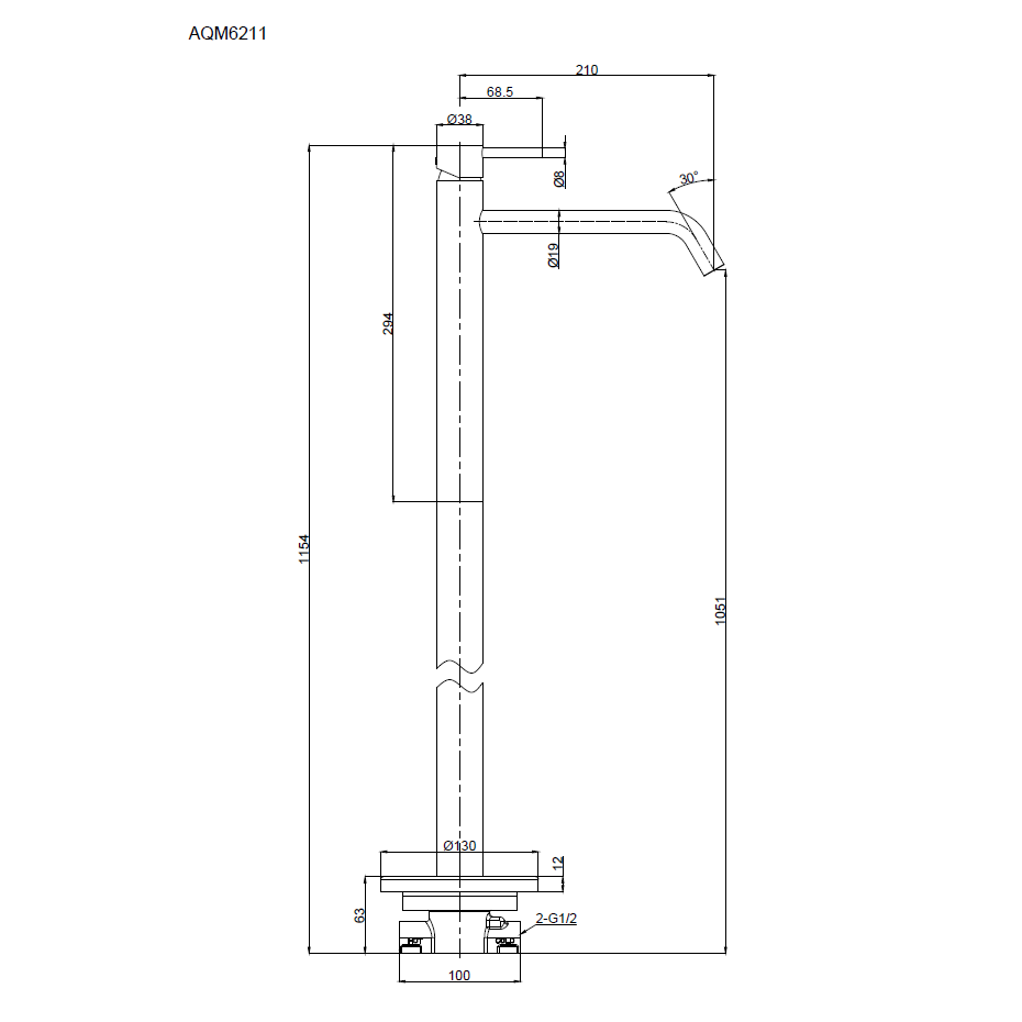 Напольный смеситель AQUAme Siena AQM6211CR хром