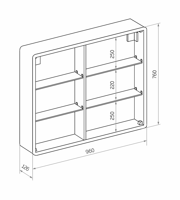 Зеркальный шкаф Континент Elliot LED 100x80 с подсветкой, МВК031