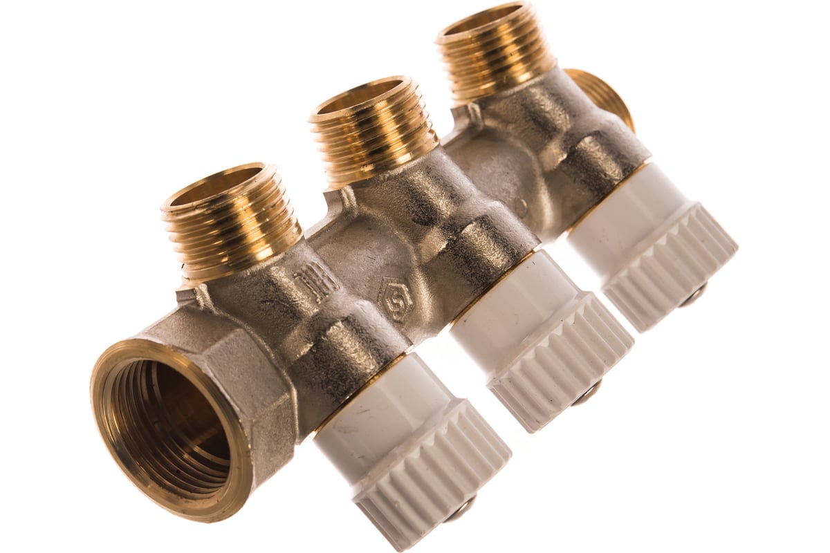 Распределительный коллектор STOUT 3/4, 3 отвода 1/2 SMB 6851 341203 RG008SFVPKN72K
