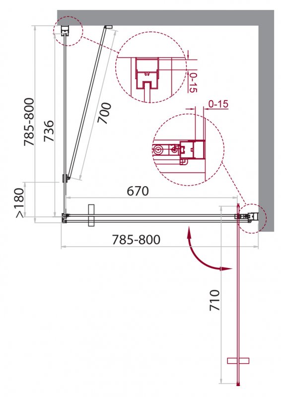 Душевой уголок BelBagno Marmi 80x80 прозрачный, хром