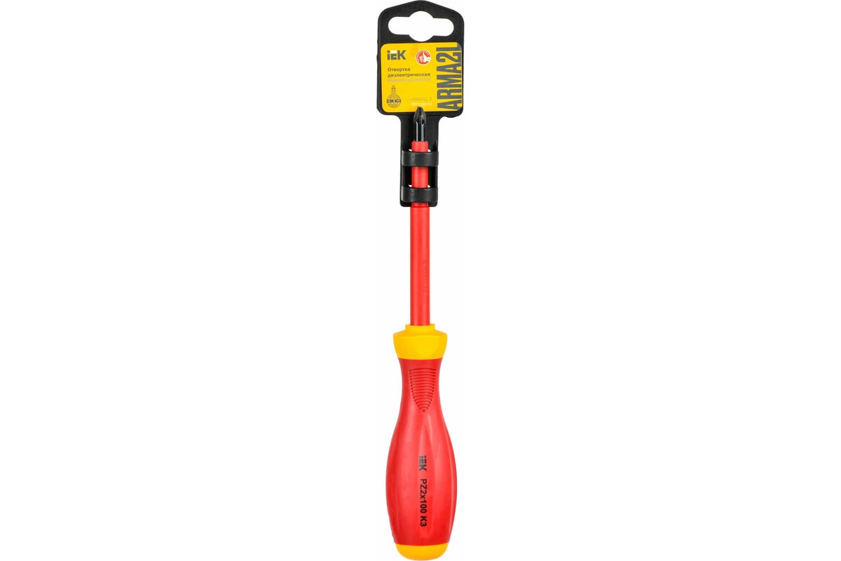Диэлектрическая отвертка IEK ARMA2L 3 PZ2x100 K3 A2L3-SC30-K3-PZ-20-100
