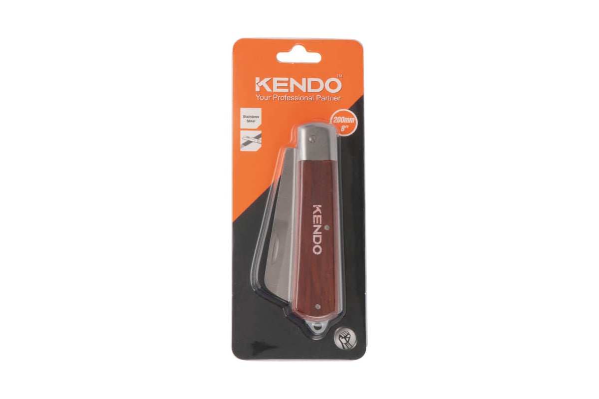 Нож электрика KENDO прямое лезвие 30674