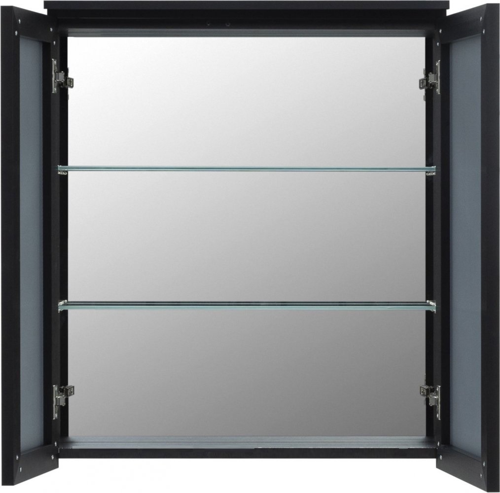 Зеркальный шкаф De Aqua Алюминиум 70 см, с подсветкой, черный